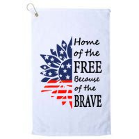 Home of the Free Because Brave 4th of July Armed Forces Day Golf Towel