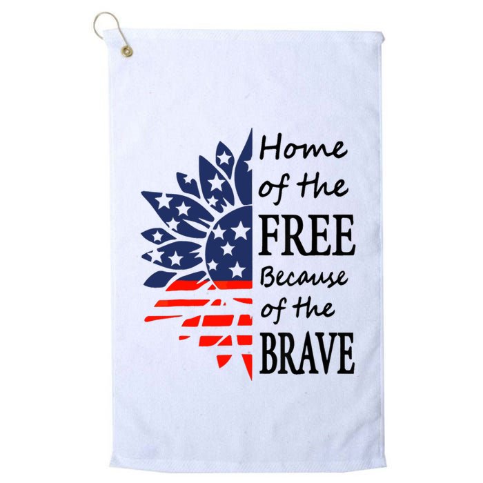 Home of the Free Because Brave 4th of July Armed Forces Day Golf Towel