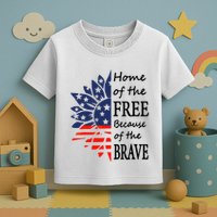 Home of the Free Because Brave 4th of July Armed Forces Day Toddler T-Shirt