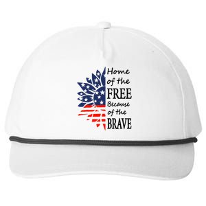 Home of the Free Because Brave 4th of July Armed Forces Day Snapback Five-Panel Rope Hat