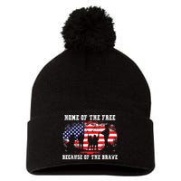 Home Of The Free Because Of The Brave Pom Pom 12in Knit Beanie