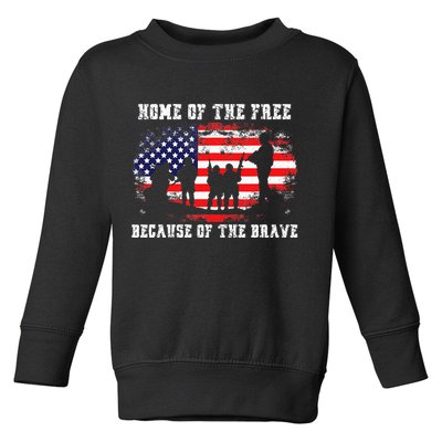 Home Of The Free Because Of The Brave Toddler Sweatshirt