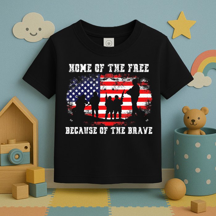 Home Of The Free Because Of The Brave Toddler T-Shirt