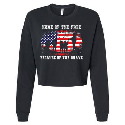 Home Of The Free Because Of The Brave Cropped Pullover Crew