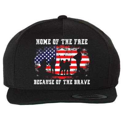 Home Of The Free Because Of The Brave Wool Snapback Cap