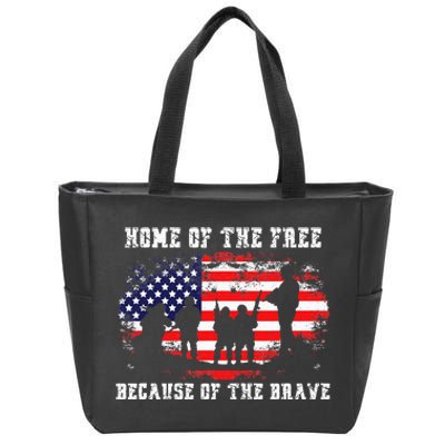 Home Of The Free Because Of The Brave Zip Tote Bag