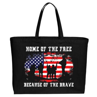 Home Of The Free Because Of The Brave Cotton Canvas Jumbo Tote