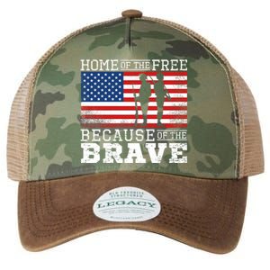 Home Of The Free Because Of The Brave Military American Flag Cute Gift Legacy Tie Dye Trucker Hat