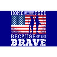 Home Of The Free Because Of The Brave Military American Flag Cute Gift Bumper Sticker