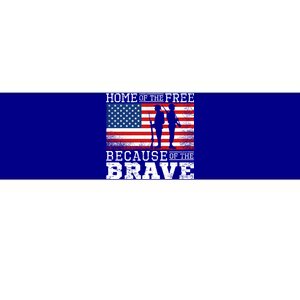 Home Of The Free Because Of The Brave Military American Flag Cute Gift Bumper Sticker