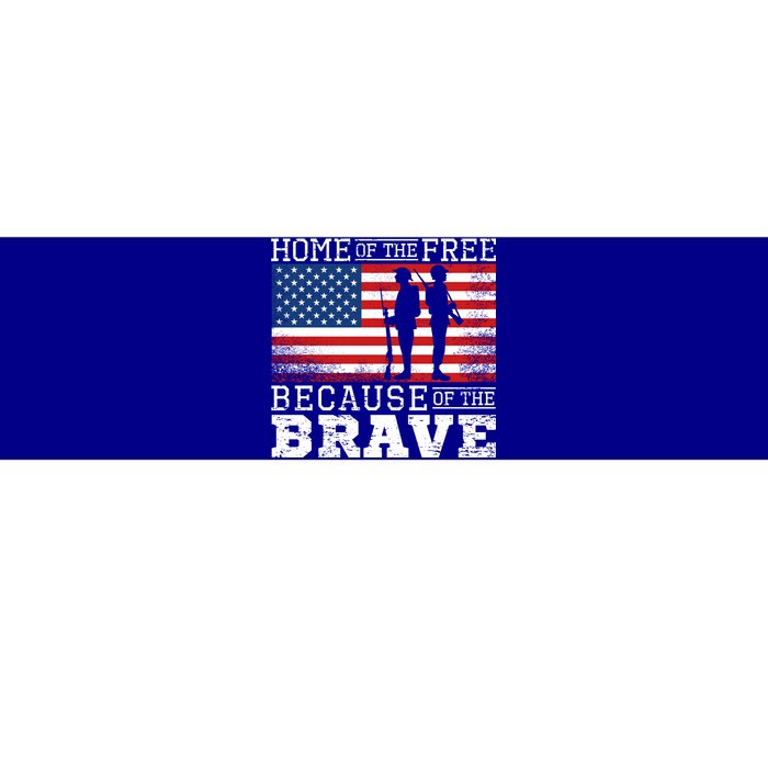 Home Of The Free Because Of The Brave Military American Flag Cute Gift Bumper Sticker