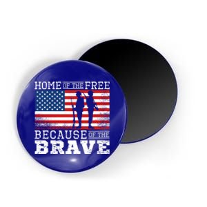 Home Of The Free Because Of The Brave Military American Flag Cute Gift Magnet