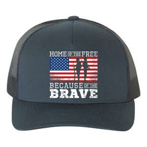 Home Of The Free Because Of The Brave Military American Flag Cute Gift Yupoong Adult 5-Panel Trucker Hat