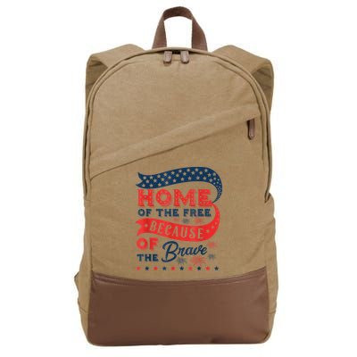 Home Of The Free Because Of The Brave Cotton Canvas Backpack
