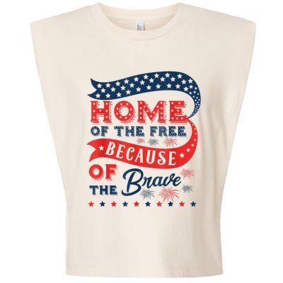 Home Of The Free Because Of The Brave Garment-Dyed Women's Muscle Tee