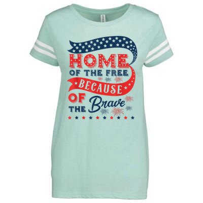 Home Of The Free Because Of The Brave Enza Ladies Jersey Football T-Shirt