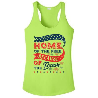 Home Of The Free Because Of The Brave Ladies PosiCharge Competitor Racerback Tank