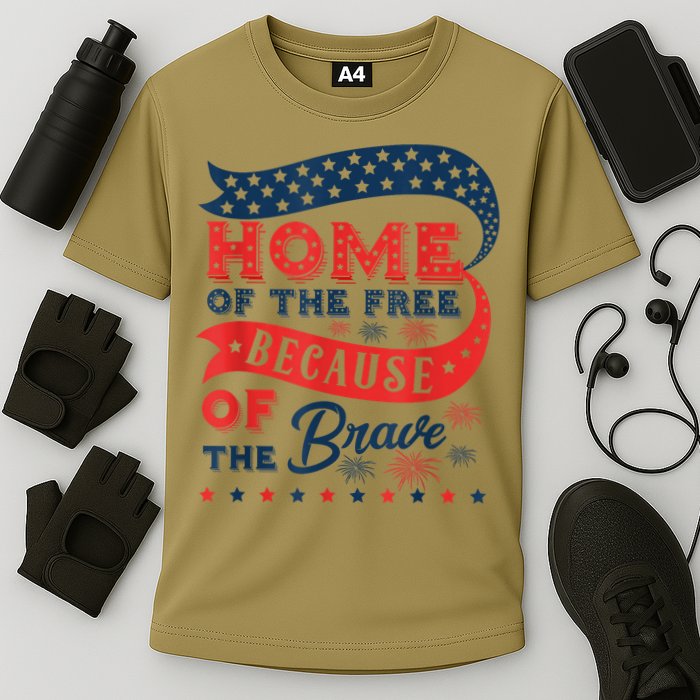 Home Of The Free Because Of The Brave Cooling Performance Crew T-Shirt