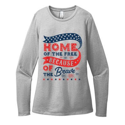 Home Of The Free Because Of The Brave Womens CVC Long Sleeve Shirt