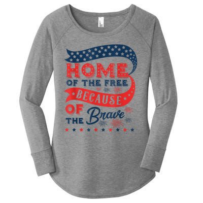 Home Of The Free Because Of The Brave Women's Perfect Tri Tunic Long Sleeve Shirt