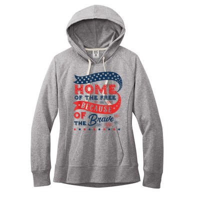 Home Of The Free Because Of The Brave Women's Fleece Hoodie