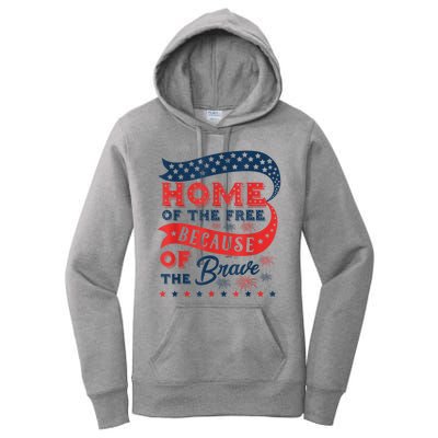 Home Of The Free Because Of The Brave Women's Pullover Hoodie