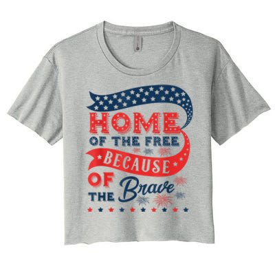 Home Of The Free Because Of The Brave Women's Crop Top Tee