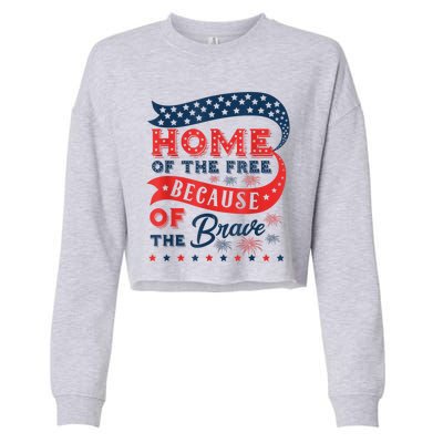 Home Of The Free Because Of The Brave Cropped Pullover Crew