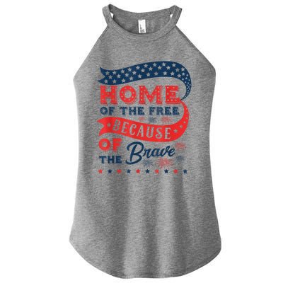 Home Of The Free Because Of The Brave Women’s Perfect Tri Rocker Tank