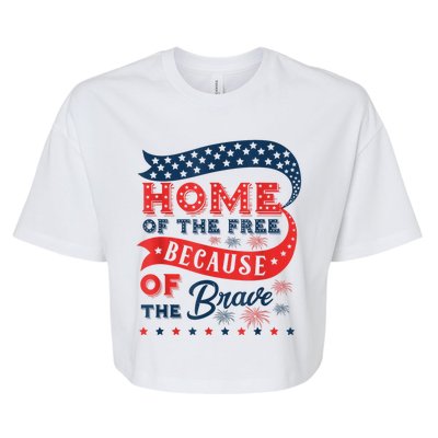 Home Of The Free Because Of The Brave Bella+Canvas Jersey Crop Tee