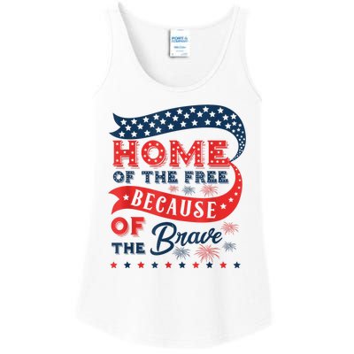 Home Of The Free Because Of The Brave Ladies Essential Tank