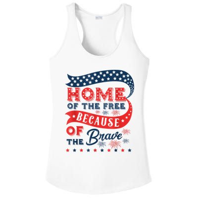 Home Of The Free Because Of The Brave Ladies PosiCharge Competitor Racerback Tank