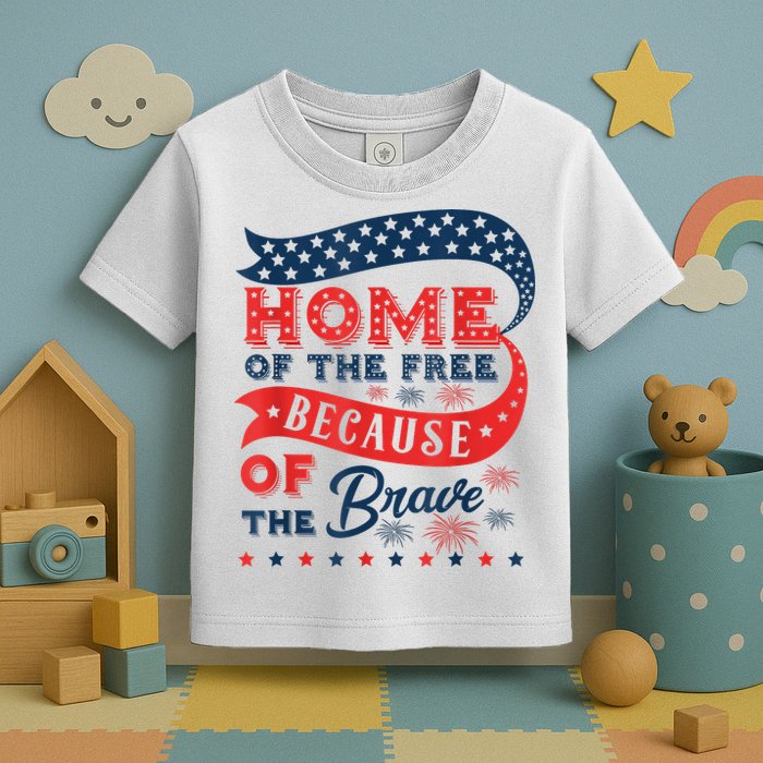 Home Of The Free Because Of The Brave Toddler T-Shirt