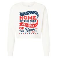 Home Of The Free Because Of The Brave Cropped Pullover Crew