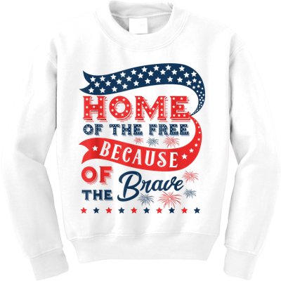 Home Of The Free Because Of The Brave Kids Sweatshirt