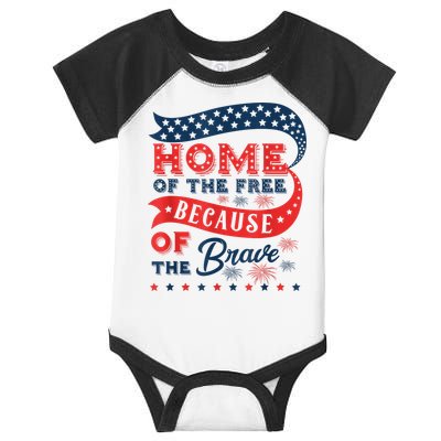 Home Of The Free Because Of The Brave Infant Baby Jersey Bodysuit