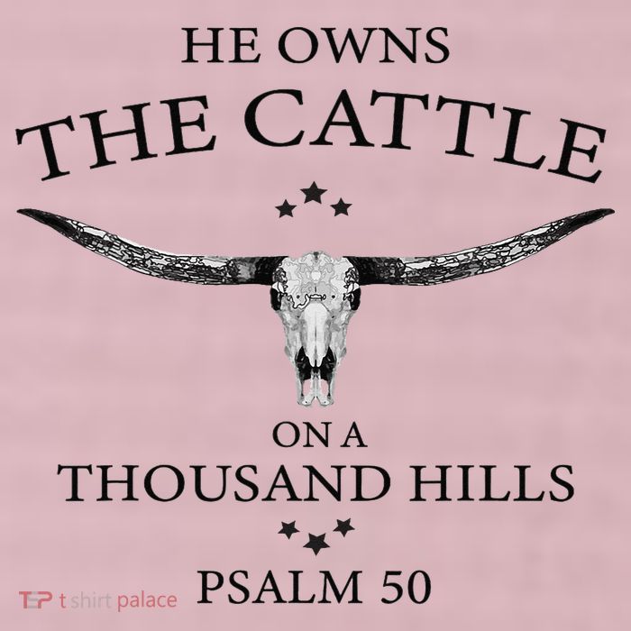 He Owns The Cattle On A Thousand Hills Bull Skull Christian 25L Jumbo Tote