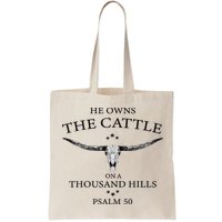 He Owns The Cattle On A Thousand Hills Bull Skull Christian Bag