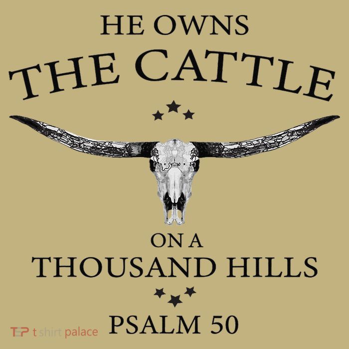 He Owns The Cattle On A Thousand Hills Bull Skull Christian Magnet