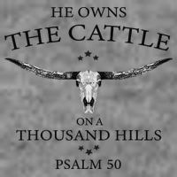 He Owns The Cattle On A Thousand Hills Bull Skull Christian Tall Sweatshirt