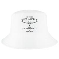 He Owns The Cattle On A Thousand Hills Bull Skull Christian Cool Comfort Performance Bucket Hat