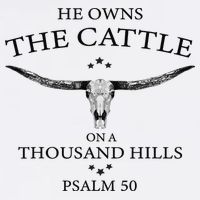 He Owns The Cattle On A Thousand Hills Bull Skull Christian Cool Comfort Performance Bucket Hat