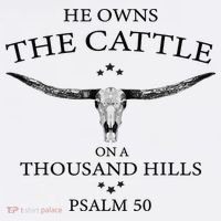 He Owns The Cattle On A Thousand Hills Bull Skull Christian Apron