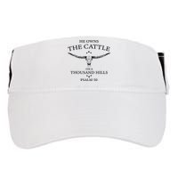 He Owns The Cattle On A Thousand Hills Bull Skull Christian Adult Drive Performance Visor