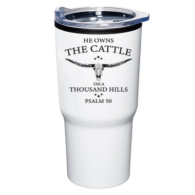 He Owns The Cattle On A Thousand Hills Bull Skull Christian Tumbler