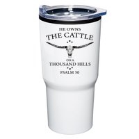 He Owns The Cattle On A Thousand Hills Bull Skull Christian Tumbler