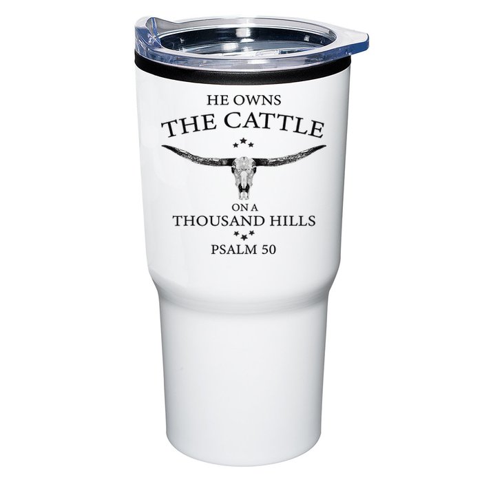 He Owns The Cattle On A Thousand Hills Bull Skull Christian Tumbler