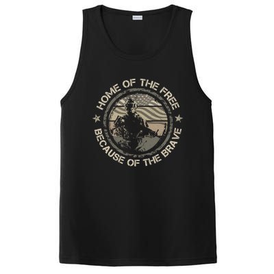 Home Of The Free Because Of The Brave Usa Military Veteran Gift PosiCharge Competitor Tank