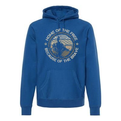 Home Of The Free Because Of The Brave Usa Military Veteran Gift Premium Hoodie