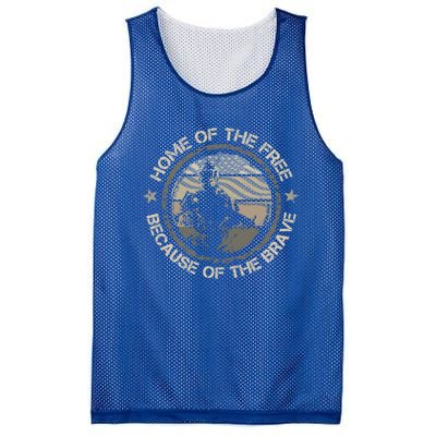 Home Of The Free Because Of The Brave Usa Military Veteran Gift Mesh Reversible Basketball Jersey Tank